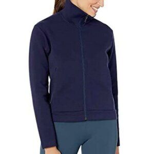 NWT RYU Women Ethos Track Jacket Navy Blue Knit High Collar Zip Up Size XL $153